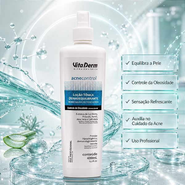 Vita Derm Acne Control Loção Tônica Dermoequilibrante 400ml