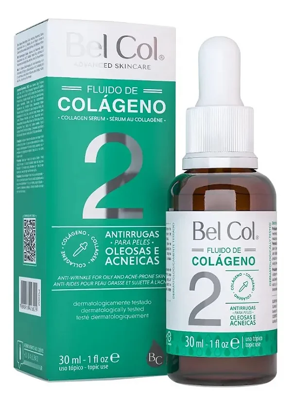 Bel Col Fluido de Colágeno 2 Antirrugas Para Peles Oleosas 30ml
