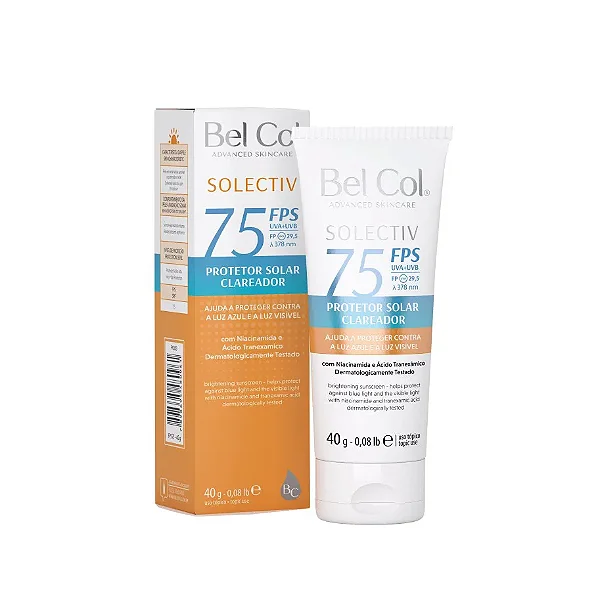 Bel Col Soletciv Protetor Solar Clareador Facial FPS75 40g