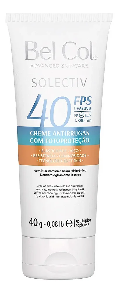 Bel Col Solectiv Protetor Solar Antirrugas Facial FPS40 40g