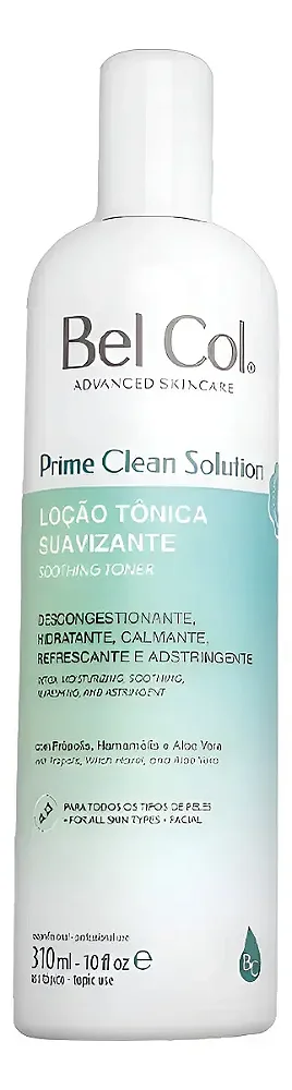 Bel Col Prime Clean Solution Loção Tônica Suavizante Facial 310ml