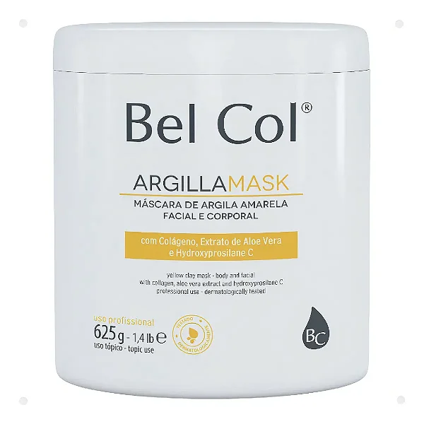 Bel Col ArgilaMask Máscara de Argila Amarela Facial 625g