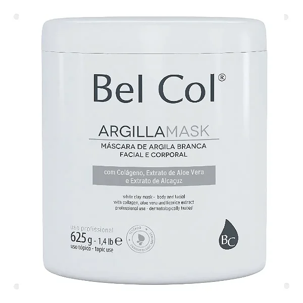 Bel Col ArgilaMask Máscara de Argila Branca Facial 625g