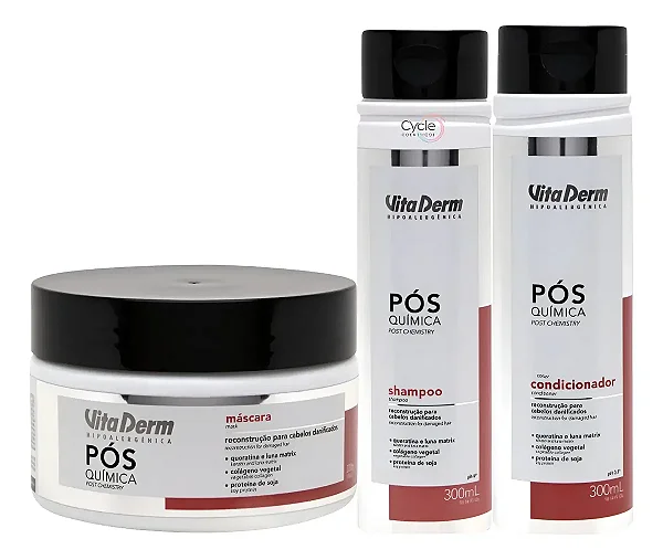 Vita Derm Pós Química Shampoo, Condicionador e Máscara