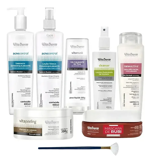 Kit Limpeza De Pele Com Máscara De Rubi Vita Derm