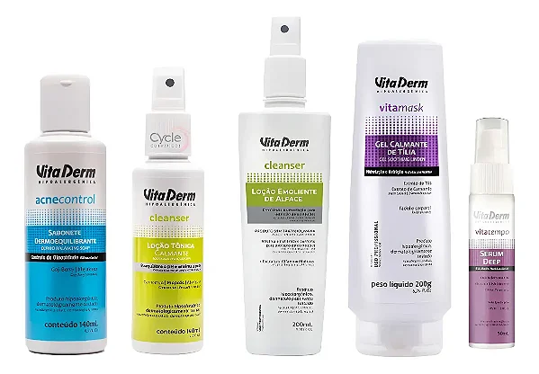 Kit Limpeza De Pele Home Care Completo Vita Derm