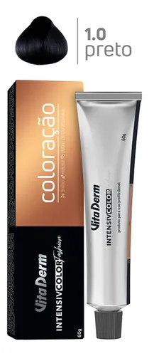 Vita Derm Intensiv Color Coloração Profissional 1.0 Preto 60g