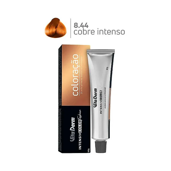 Vita Derm Intensiv Color Coloração Profissional 8.44 Louro Claro Cobre Intenso 60g