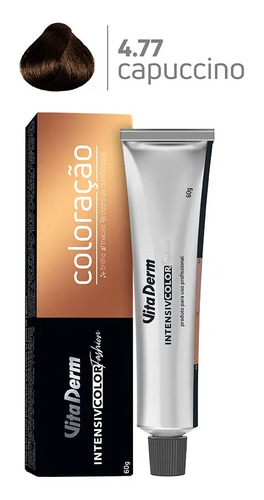 Vita Derm Intensiv Color Coloração Profissional 4.77 Castanho Médio Marrom Intenso 60g