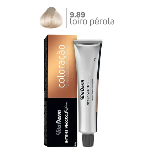 Vita Derm Intensiv Color Coloração Profissional 9.89 Louro Muito Claro Pérola 60g