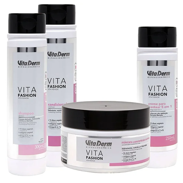 Vita Derm Kit Vita Fashion Para Cabelos Com Cachos e Crespos