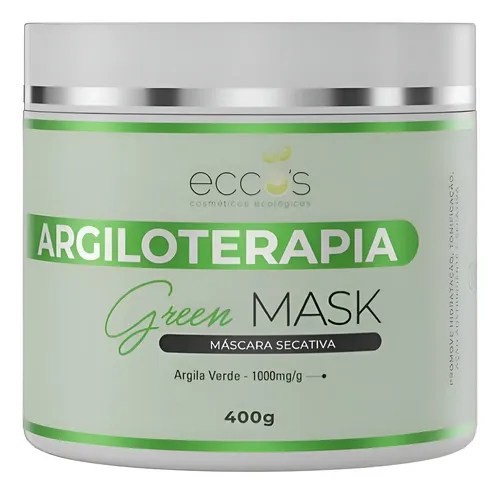 Eccos Green Mask Argiloterapia Máscara Secativa e Adstringente 400g