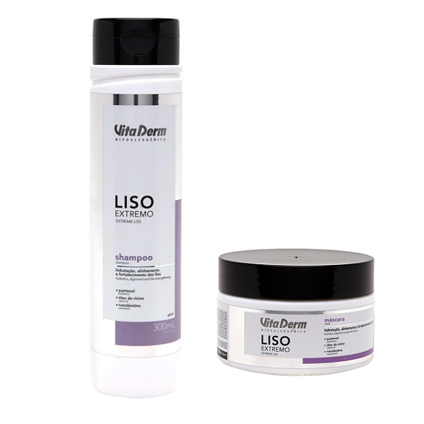 Vita Derm Kit Liso Extremo Shampoo e Máscara