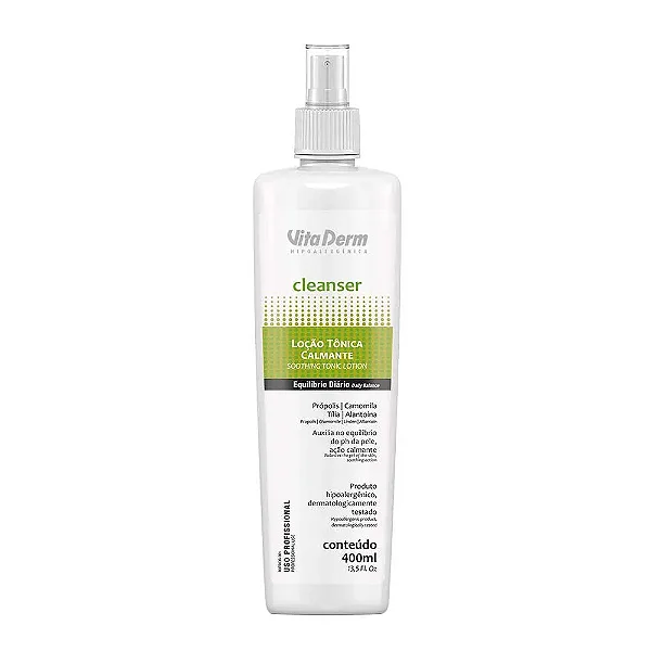 Vita Derm Cleanser Loção Tônica Calmante Facial 400ml