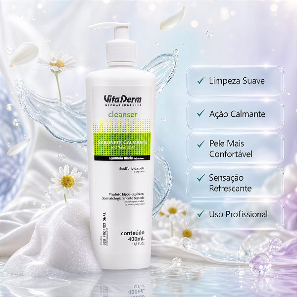 Vita Derm Cleanser Sabonete Calmante Facial 400ml