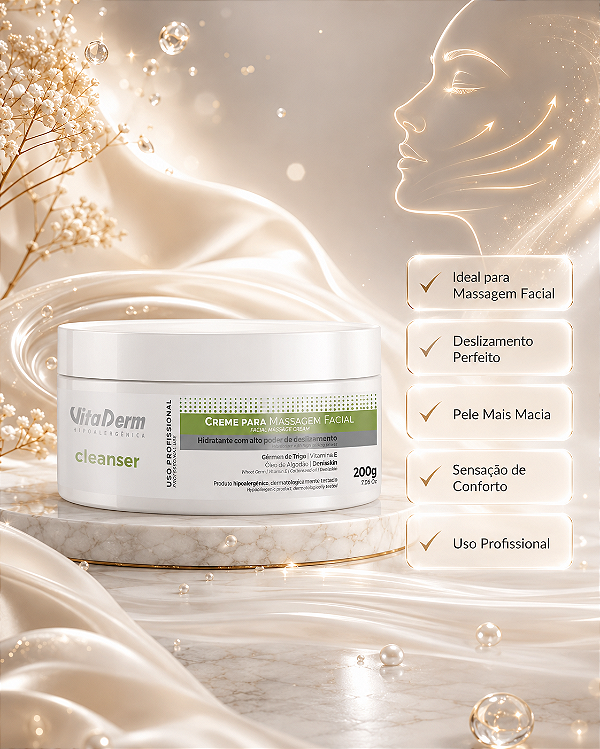 Vita Derm Cleanser Creme Para Massagem Facial 200g