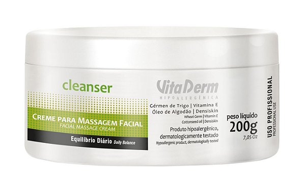 CREME PARA MASSAGEM FACIAL 200g VITA DERM