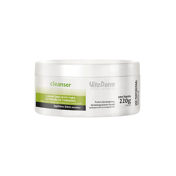 Vita Derm Cleanser Creme Emoliente Para Extração de Comedões 220g