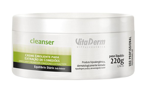 CREME EMOLIENTE PARA EXTRAÇÃO DE COMEDÕES 220g VITA DERM