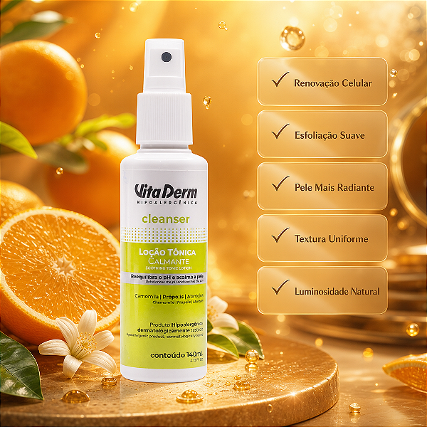 Vita Derm Cleanser Loção Tônica Calmante 140ml
