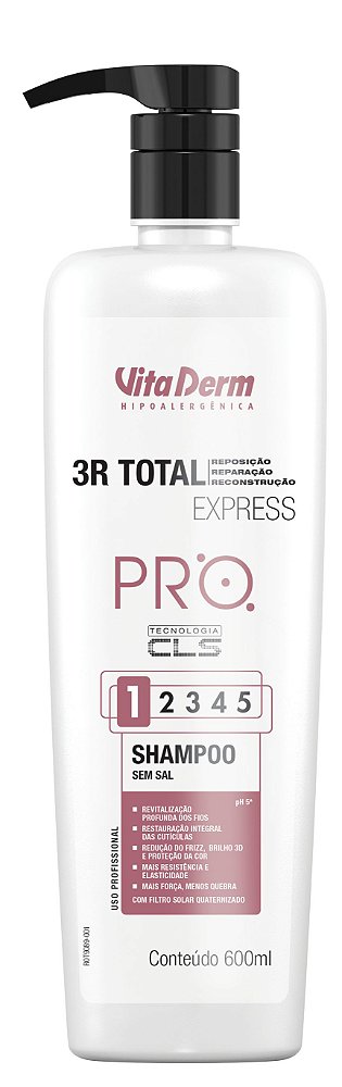 SHAMPOO 3R TOTAL EXPRESS 600ml VITA DERM
