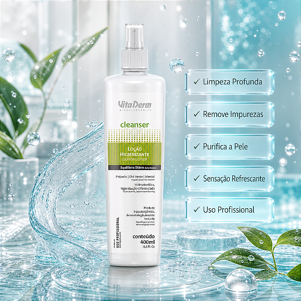 Vita Derm Cleanser Loção Higienizante Facial 400ml