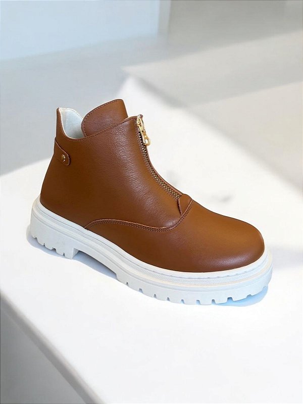 BOTA COURO ALLYMA ELIS CARAMELO