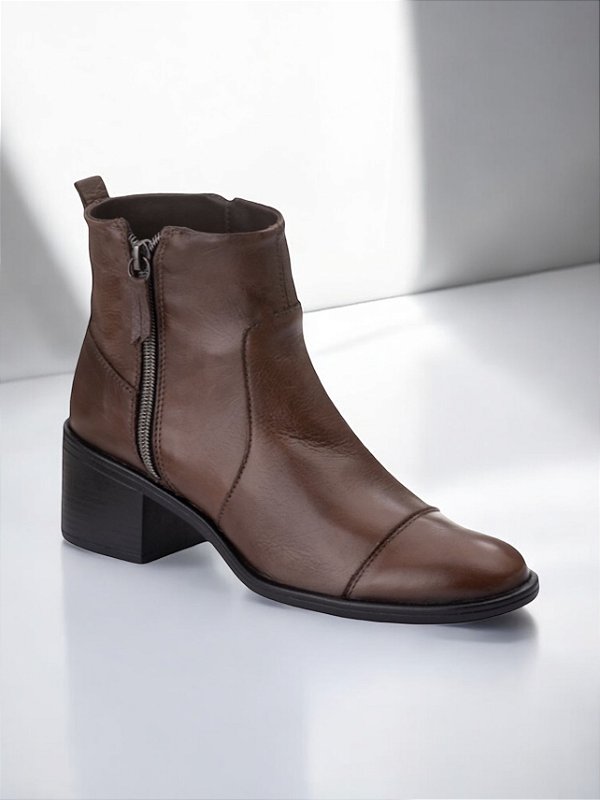 BOTA ALLYMA COURO ELIS MARROM