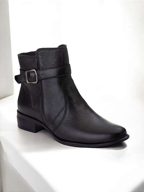 BOTA ALLYMA COURO SARA PRETO