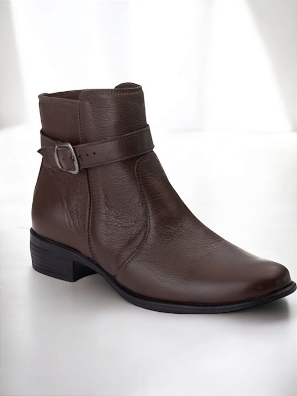 BOTA ALLYMA COURO SARA MARROM