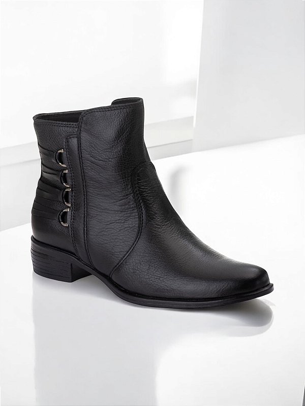 BOTA ALLYMA COURO MANU PRETO