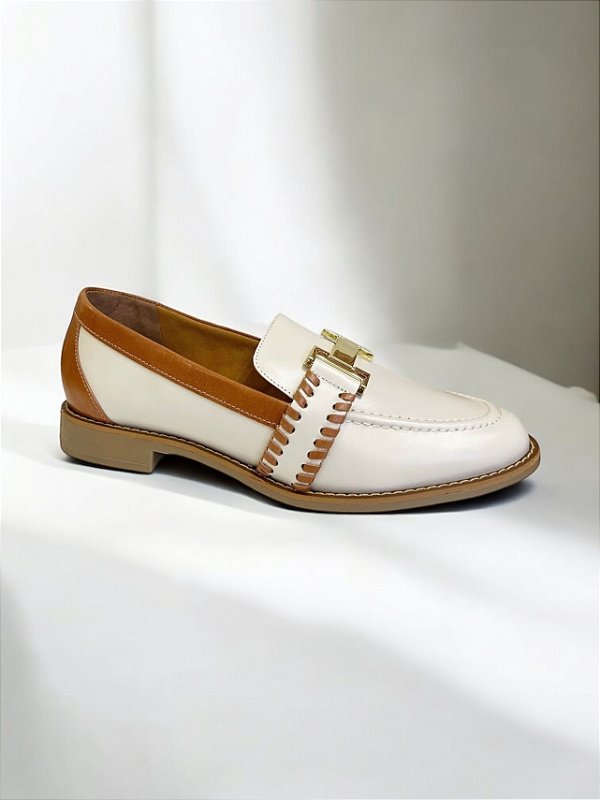 MOCASSIM ALLYMA COURO GRECIA CARAMELO