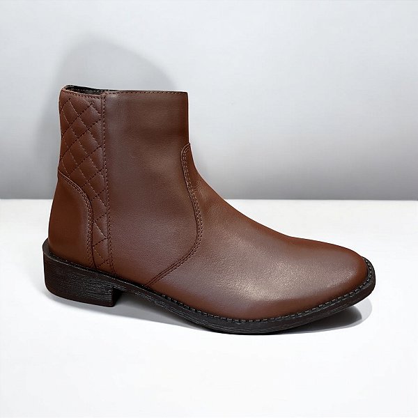 BOTA ALLYMA MATELASSE BAIXA MARROM