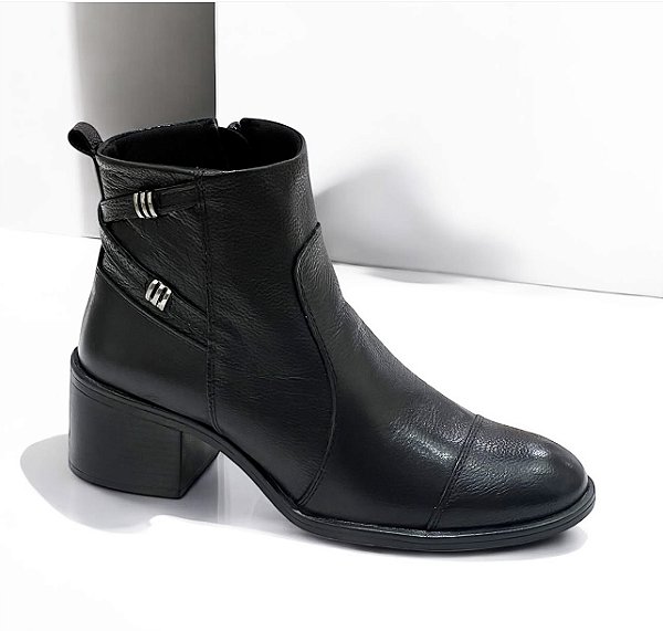 BOTA ALLYMA COURO CLEO PRETO
