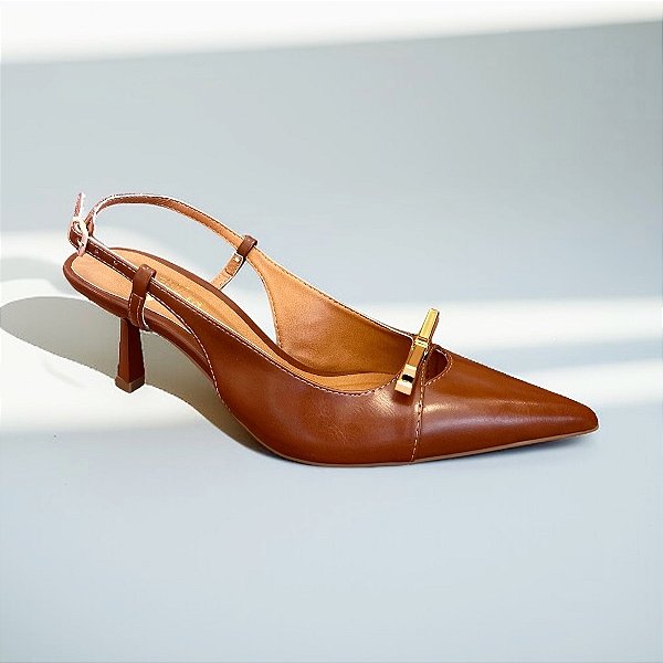 SCARPIN ALLYMA LIVIA LAÇINHO CARAMELO