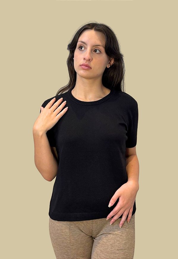 Blusa Básica Tomasini Tricot Manga Curta