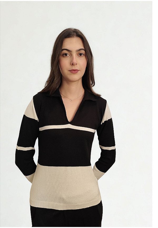 Blusa Modal Gola Polo