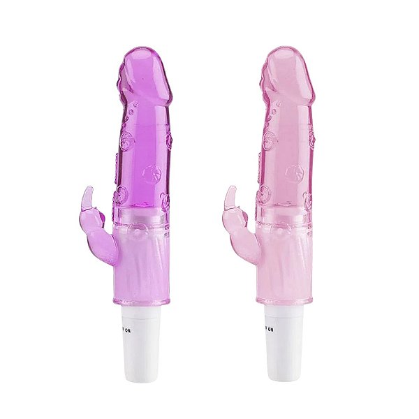 Vibrador Jelly com Glande e Estimulo Clitoriano 2 em 1 / Única Vibração