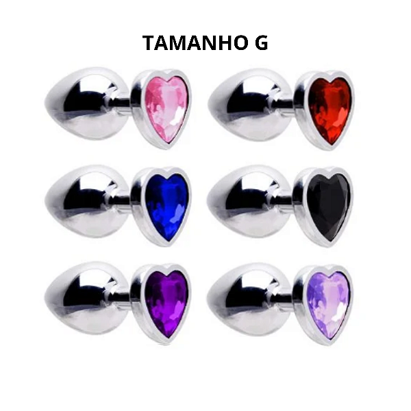 Plug Anal de Metal em Formato de Coração TAMANHO G