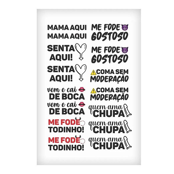 Sexy Tatoo Mama Aqui  Cartela De Tatuagens Temporárias 15 X 10 Cm
