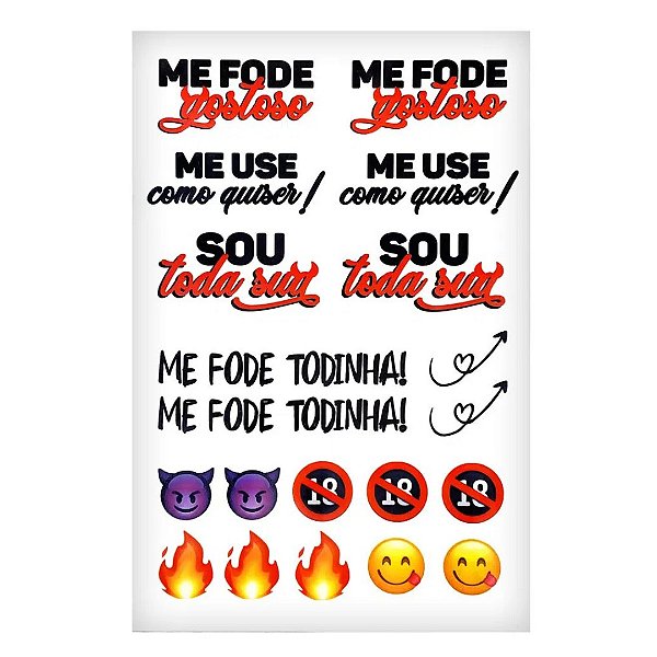 Sexy Tatoo Cartela De Tatuagens Temporárias 15 X 10 Cm