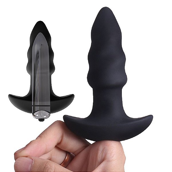 Plug Anal LoveArrow com Vibrador - Silicone Extra Macio - 10cm - S-Hande