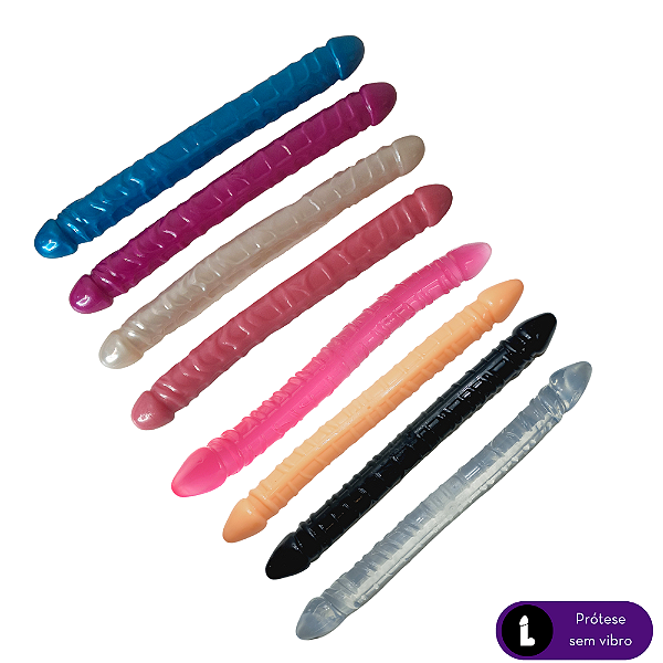 Protése Dupla Long de Silicone 33 x 3,3 cm
