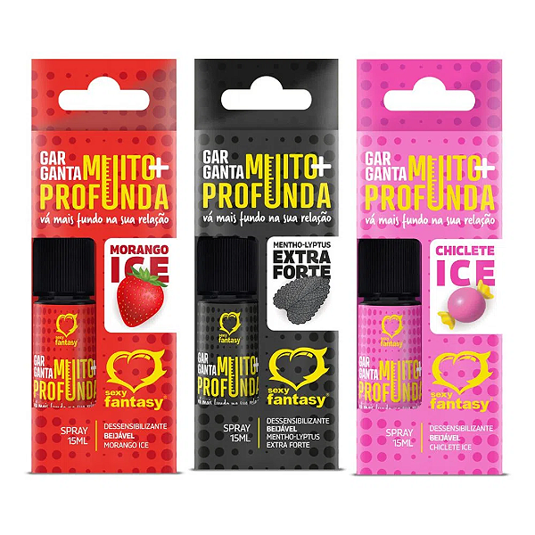 Garganta Muito Mais Profunda Ice Dessensibilizante Em Spray Beijável 15ml Sexy Fantasy