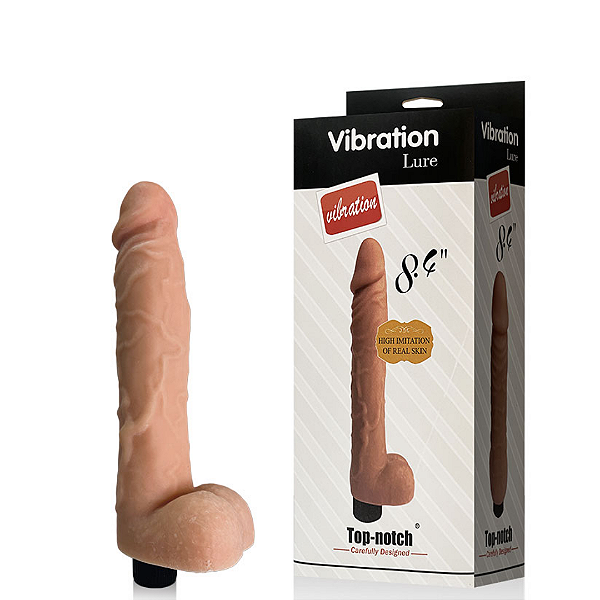 Prótese com Vibrador 21x3,5cm e Escroto