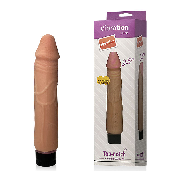 Prótese Realística CyberSkin 22,5x3,5 cm com Vibração Multivelocidade, Possui Glande e Veias