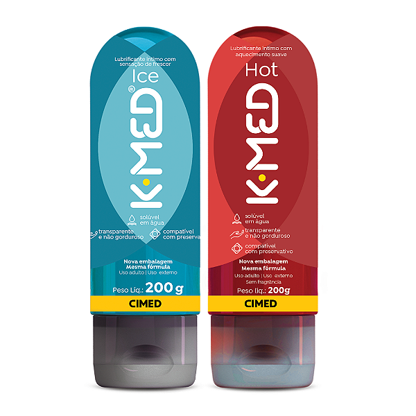 Kit Lubrificante Intimo K-med ICE e HOT 200g cada