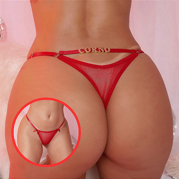 Calcinha Personalizável em Tule com até 5 letras Inclusas - VERMELHA