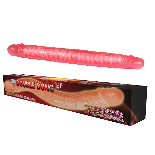 Protese Dupla 36 x 4,3 cm com Vértebra e Veias Salientes – DOUBLE DONG