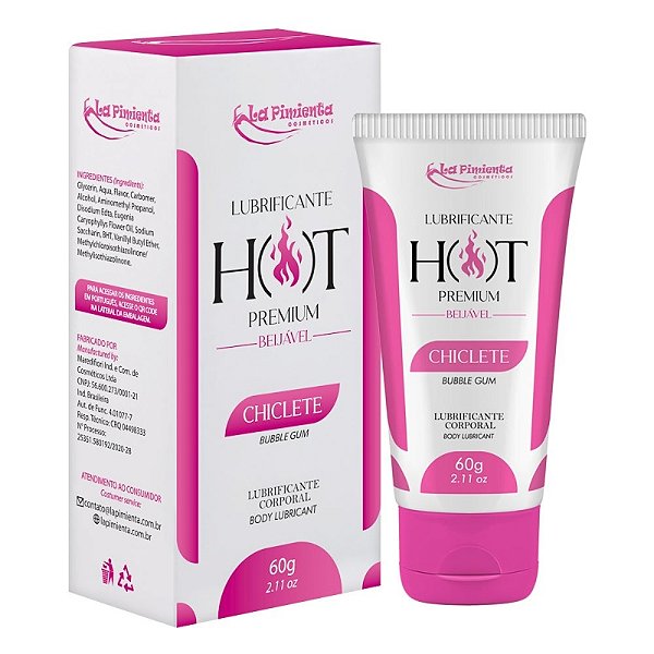 Lubrificante Térmico Hot Premium Beijável CHICLETE 60g La Pimienta